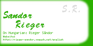 sandor rieger business card